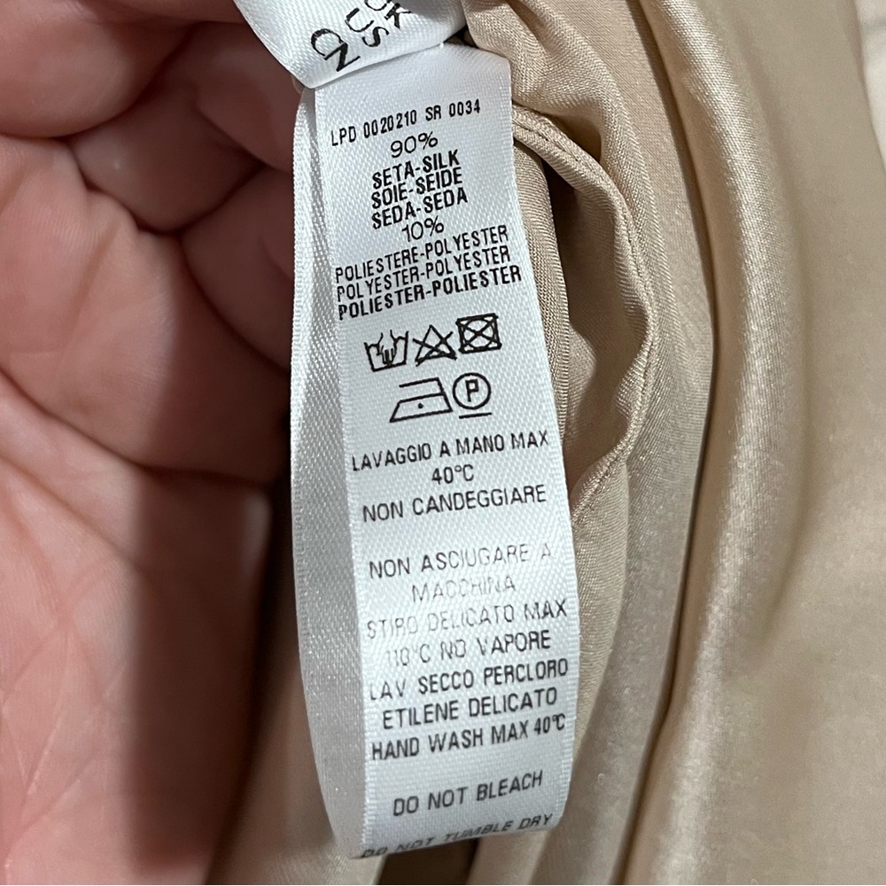NWT La Perla Macrame Rose Beige Long Night Dress, Size Large - Picture 14 of 15